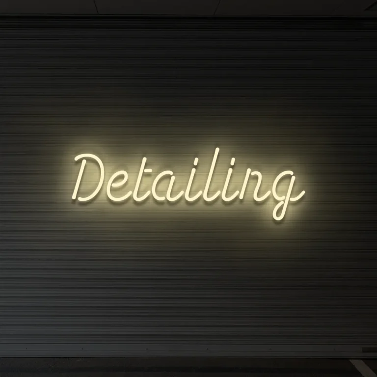 Neonowy napis Detailing