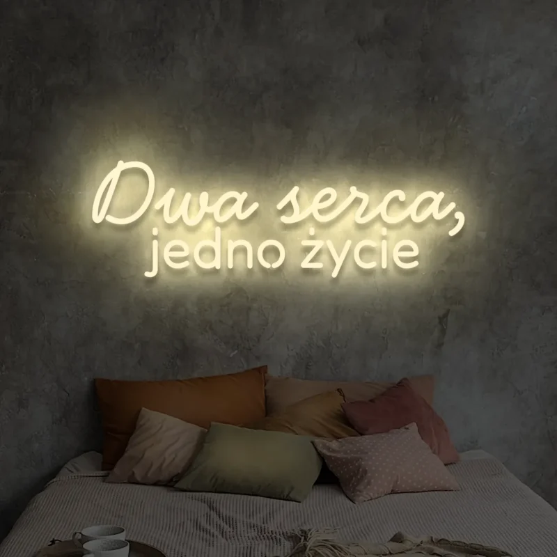 Napis LED Dwa serca