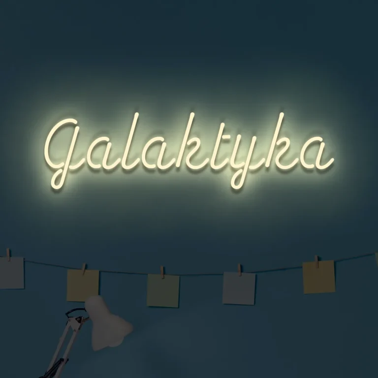 Ledowy napis na ścianę Galaktyka