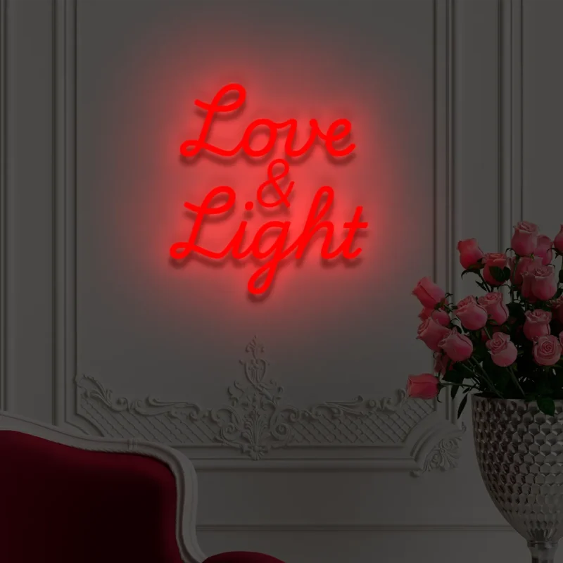 Neonowy napis Love & Light