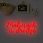 Ledowy napis Maluszek w drodze