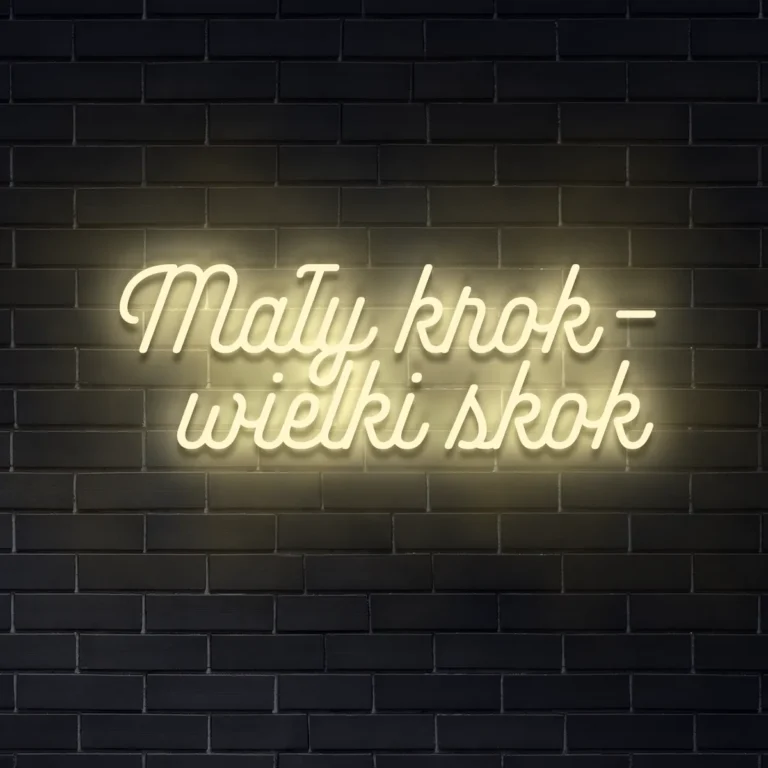 Napis LED Mały krok – wielki skok