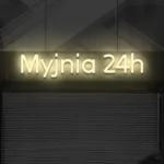 Napis LED Myjnia 24h