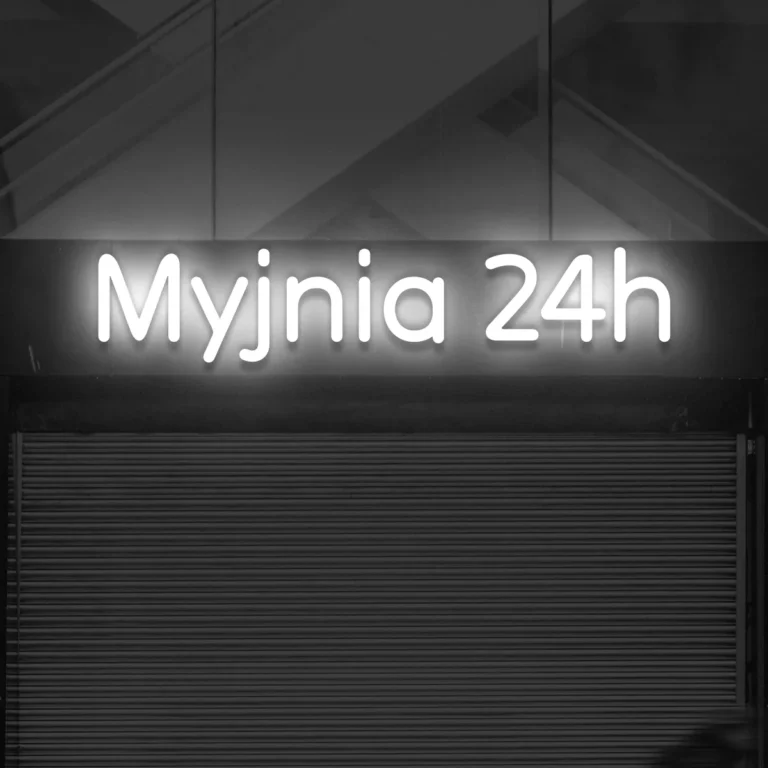 Napis LED Myjnia 24h