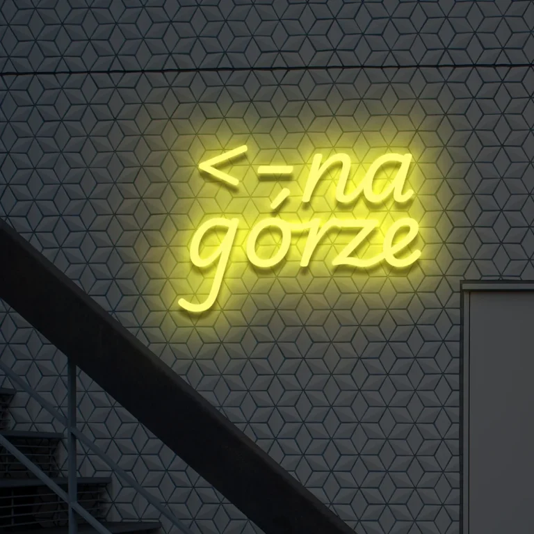 Napis neonowy Na górze