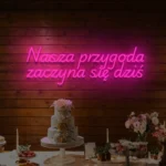 Napis LED Nasza przygoda zaczyna się dziś
