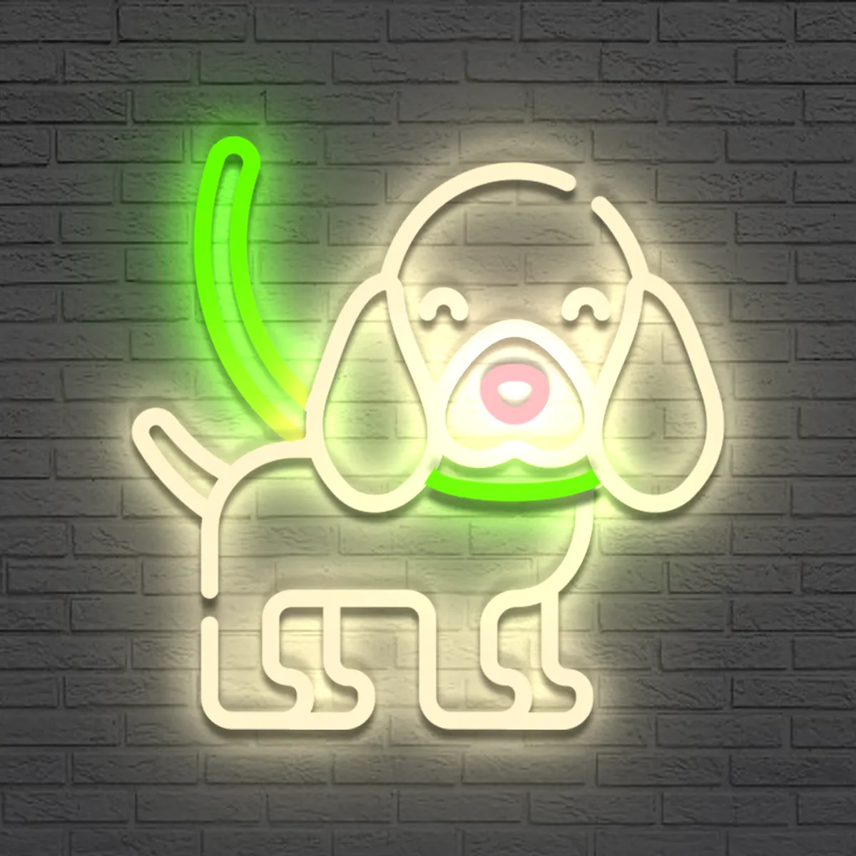 Neon-Pies-2 Dekoracyjny neon LED na ścianę – motyw psa spaniela - obrazek 1