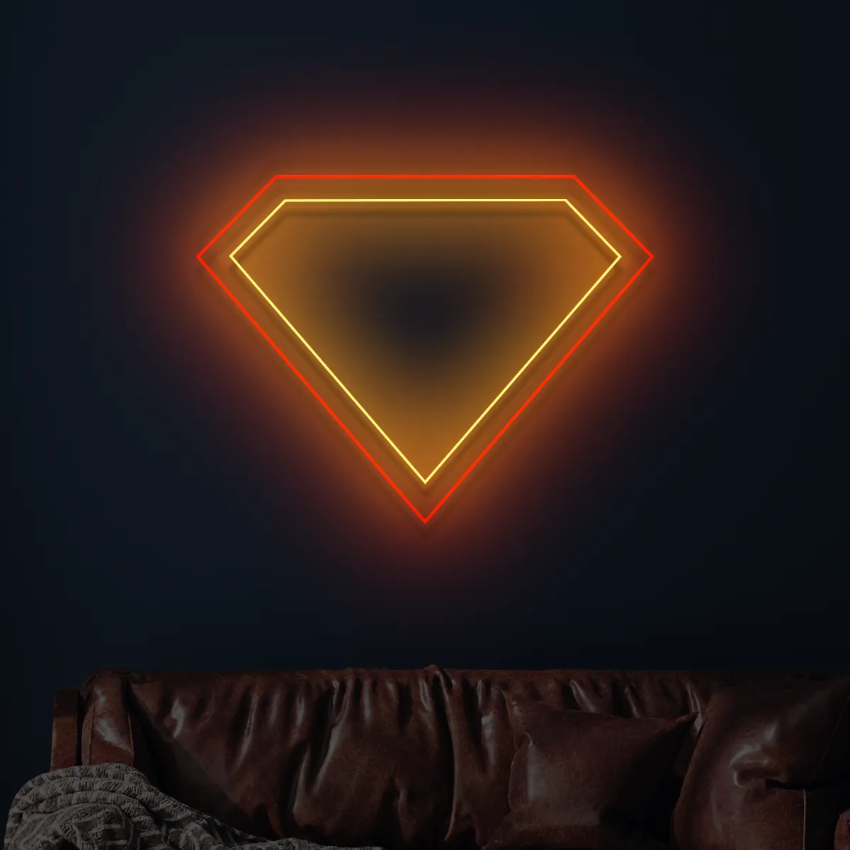 Neon-Superman-2 Neon Emblemat Supermana - obrazek 1
