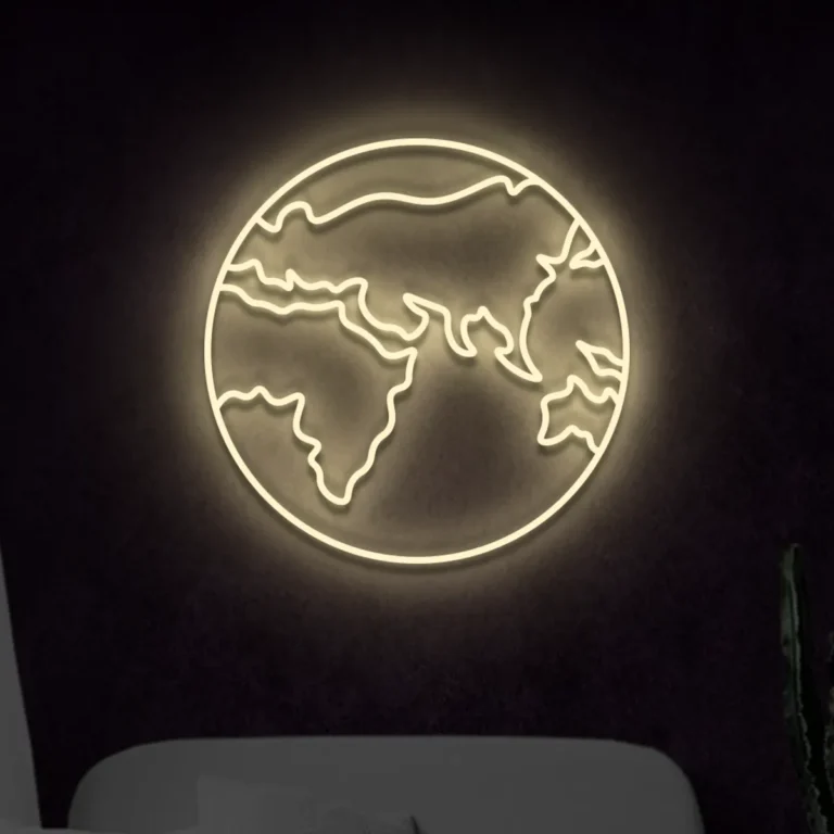Neon Mapa świata LED