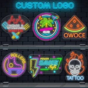 Neon z logo firmy