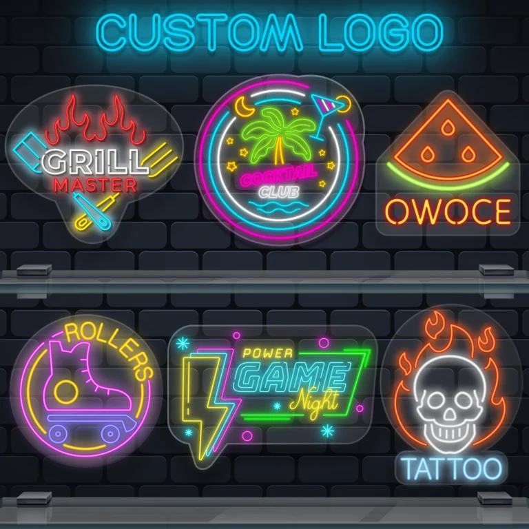 Neon z logo firmy