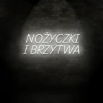 Neon dla barbershopu "Nożyczki i brzytwa"