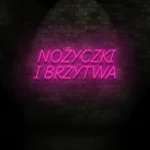Neon dla barbershopu "Nożyczki i brzytwa"