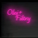 Napis neonowy Olej + Filtry