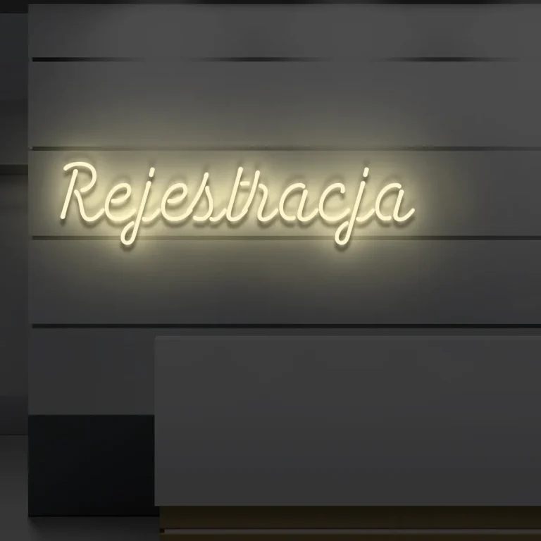 Napis LED Rejestracja