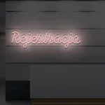 Napis LED Rejestracja