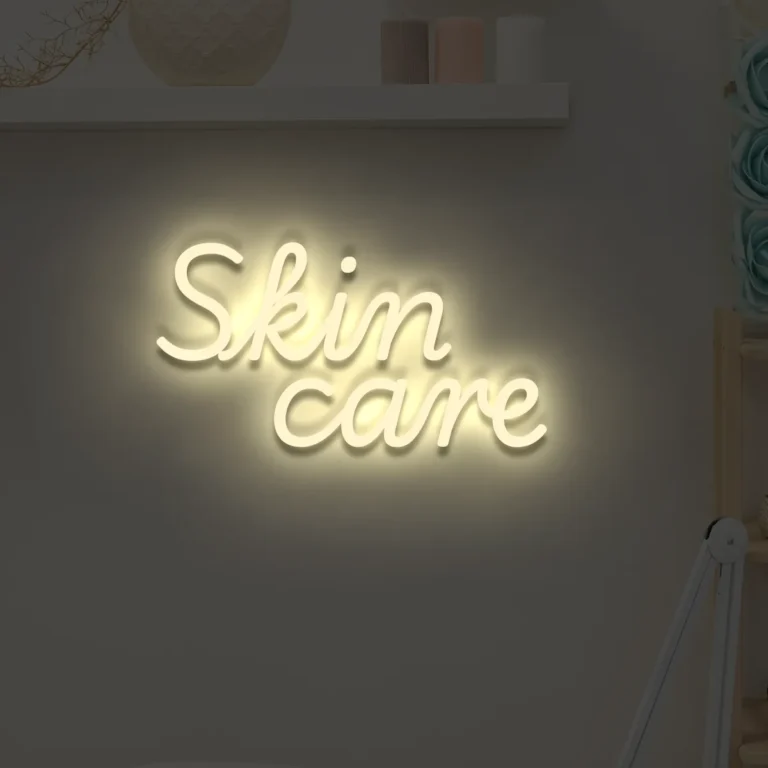 Neonowy napis Skin care