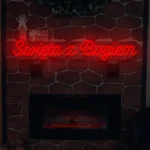 Neonowy napis Święta z Bogiem
