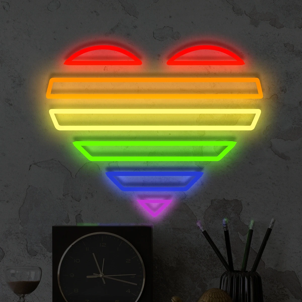 Teczowe-serce Neon LED Tęczowe Serce - obrazek 1