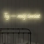 Ledowy napis na ścianę Ty — mój świat