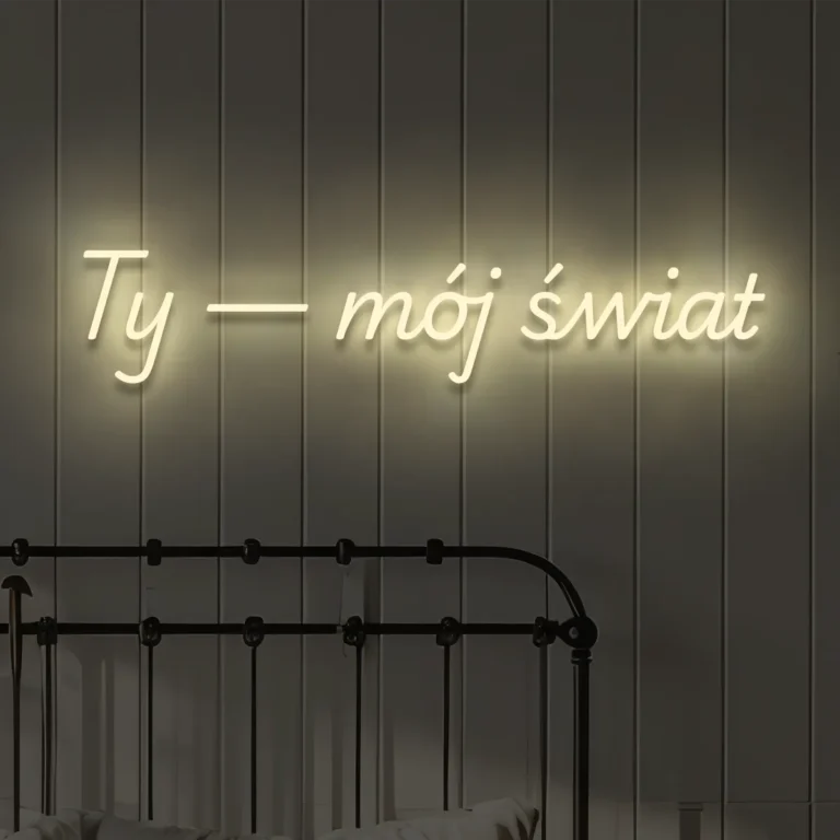 Ledowy napis na ścianę Ty — mój świat