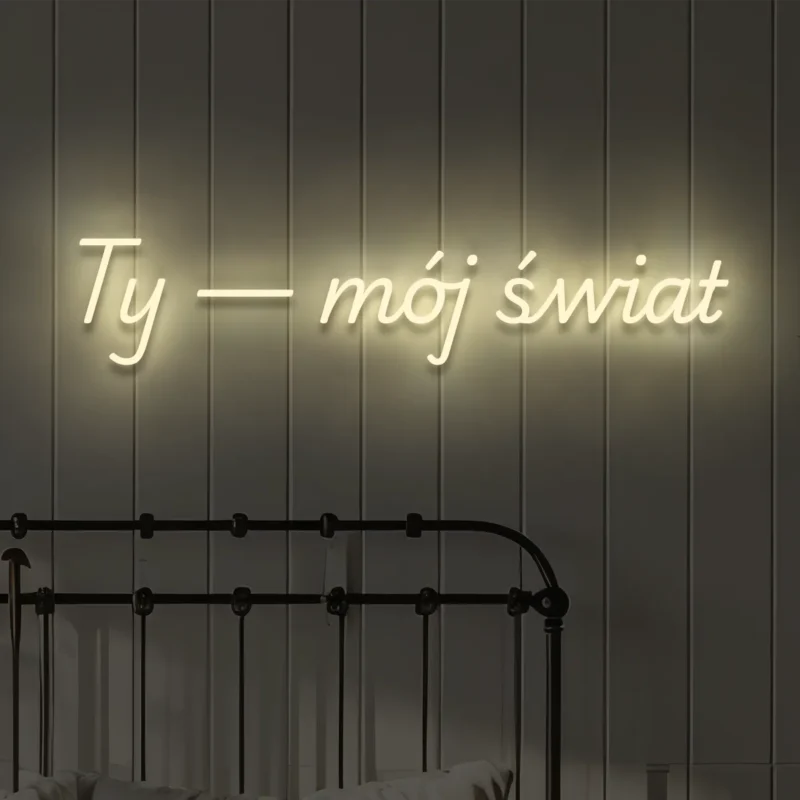 Ledowy napis na ścianę Ty — mój świat