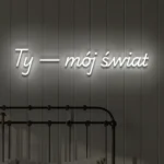 Ledowy napis na ścianę Ty — mój świat