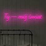 Ledowy napis na ścianę Ty — mój świat
