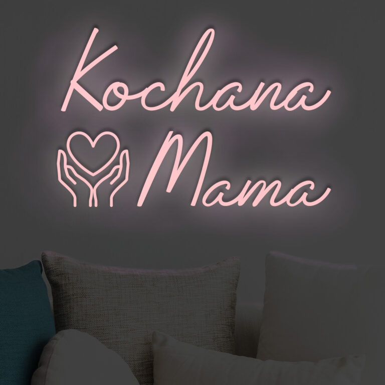 Neonowy napis Kochana Mama