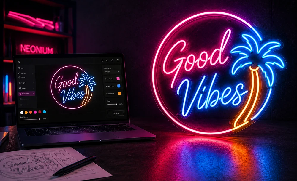 NEONIUM neon LED – kolorowy projekt neonu na zamówienie
